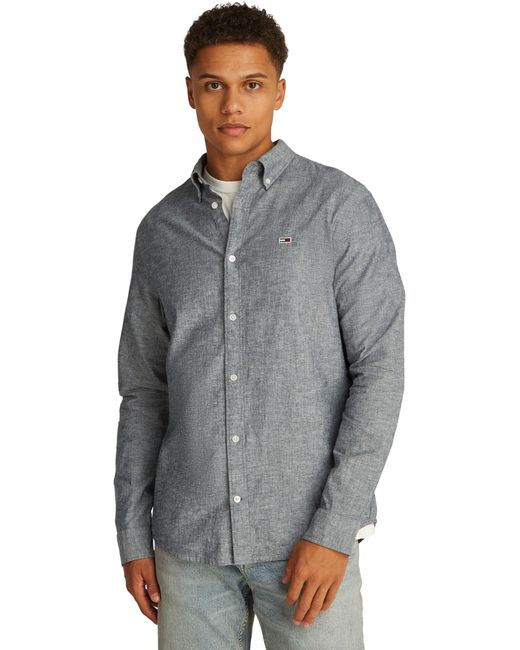 Tommy Hilfiger Hemd Linen Blend Regular Fit in Black für Herren