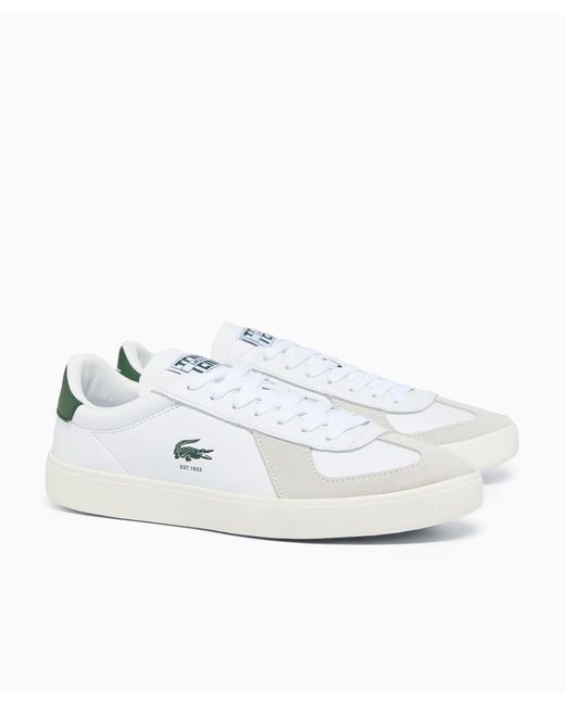 Scarpe da ginnastica da uomo Baseshot Pro in pelle di Lacoste in White da Uomo