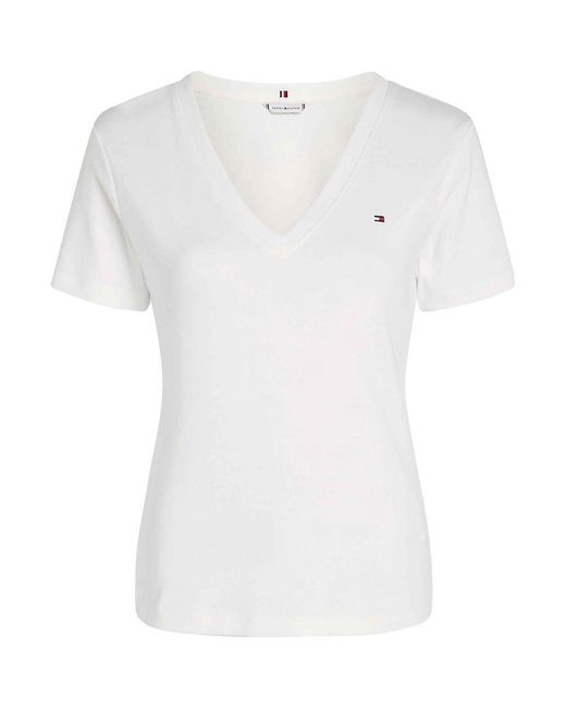 Tommy Hilfiger Slim Cody V-nk Ss Ww0ww4058402z005 in het White
