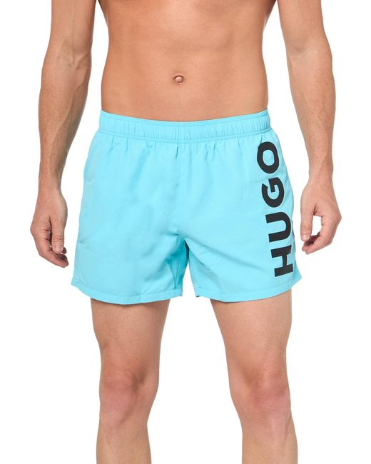 HUGO Blue Vertical Logo Swim Trunks for men