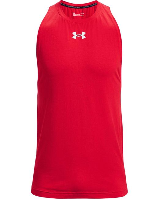 Under Armour Red Ua Baseline Cotton Tank for men