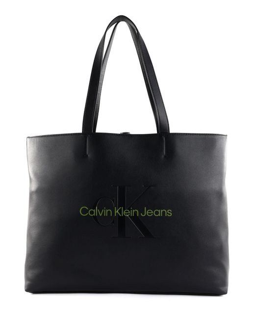 Jeans Borsa da donna Sculpted Slim TOTE34 Mono K60K610825 di Calvin Klein in Black