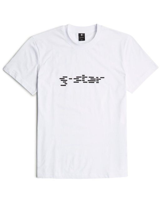 G-Star RAW Cube Script R T T-shirt Voor in het White voor heren