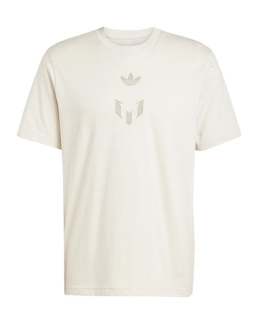 Adidas Performance Messi T-shirt Bruin in het White voor heren