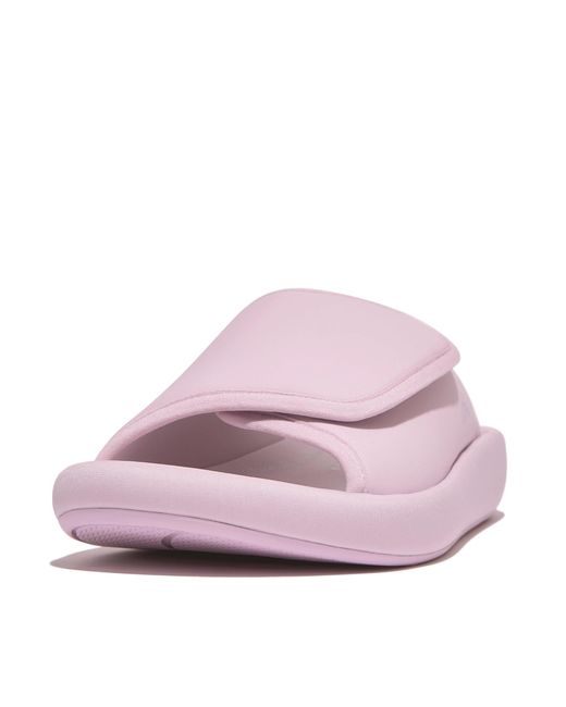 Fitflop Pink Iqushion City Adjustable Water-resistant Slides Wedge Sandal