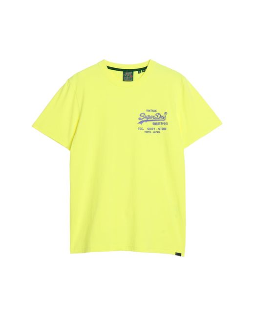 Superdry Neon Vl C1-Bedrucktes T-Shirt in Yellow für Herren