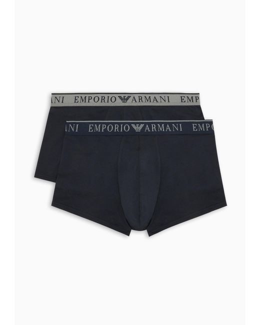 Emporio Armani Blue Two-pack Of Endurance Logo Boxer Briefs for men