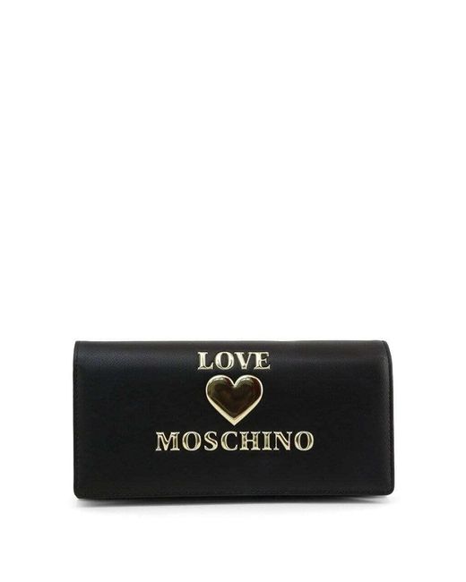 Moschino Portafoglio donna Love maxi con pattina in ecopelle nero/gold  A21MO09 di Love Moschino in Nero - 44% di sconto - Lyst