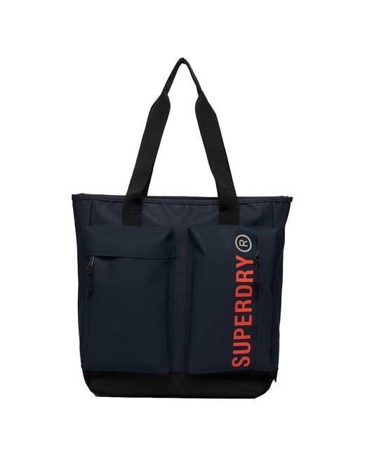 Superdry Blue Commuter Tarp Tote Backpack