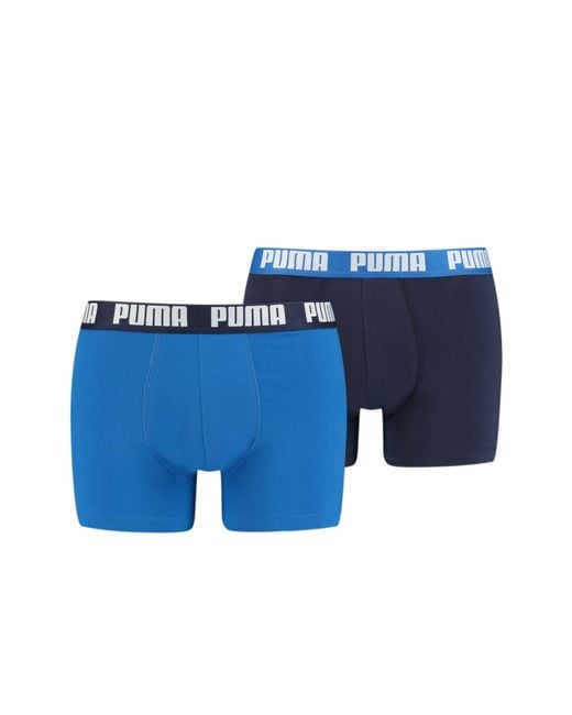 PUMA Herren Bodywear Basic 2p Boxer Shorts in Blue for Men Lyst UK