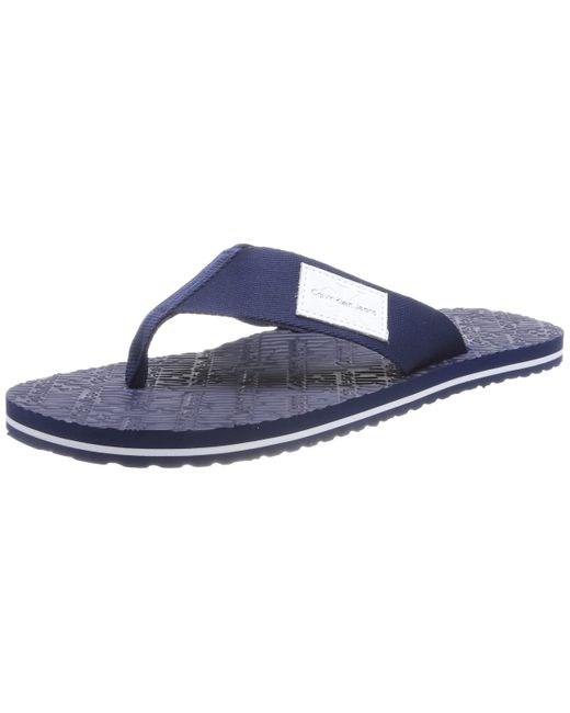 Calvin Klein Flip Flops Beach Sandal Woven Patch Badeschuhe in Blue für Herren