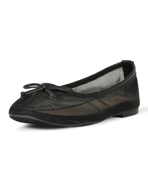 The Drop Black Pepper Ballet Flat With Bow Sandals