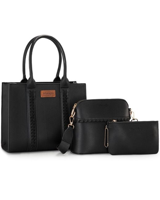 Set di 3 borse da donna con tracolla di Wrangler in Black