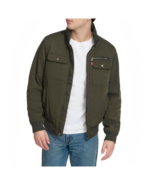 Levi's Green Stand Collar Utility Bomber for men