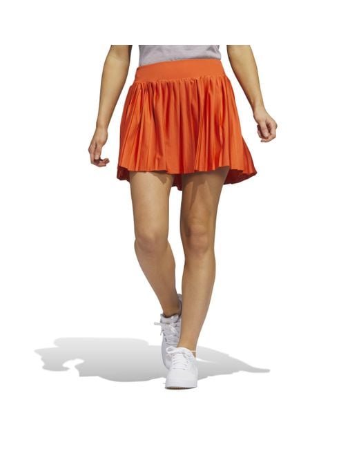 Adidas Orange Ultimate365 Tour Pleated 15-inch Golf Skirt
