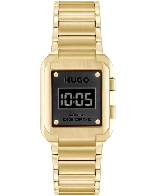 HUGO Natural #thrive Digital Men's Digital Watch With Yellow Gold Stainless Steel Bracelet - 1530359, Bracelet for men
