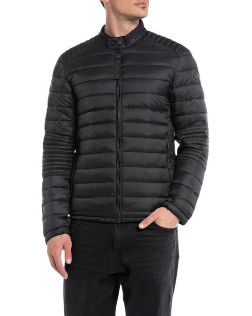 Replay Black Steppjacke Übergangsjacke Recyceltes Nylon