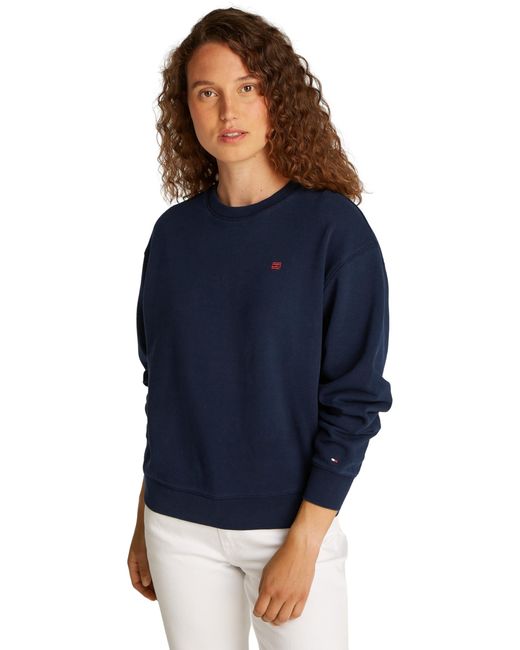 Sudadera Mujer Contrast Flag Regular Fit Tommy Hilfiger de color Blue