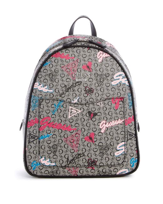 Guess Gray Factory Stanzler Logo Backpack