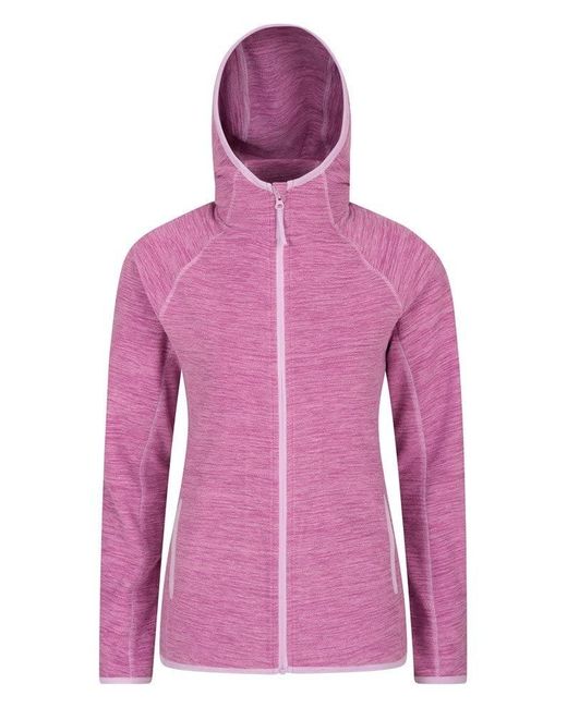Mountain Warehouse Pink Lleyn Melange Womens Fleece Jacket - Breathable, Antipill Ladies Autumn Coat, Full Zip, Durable Fleece