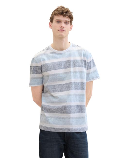 Tom Tailor Basic T-Shirt mit Streifen in Blue für Herren