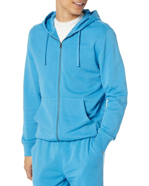 Amazon Essentials Lightweight Long-sleeve French Terry Full-zip Hooded  Sweatshirt in Blue for Men | Lyst