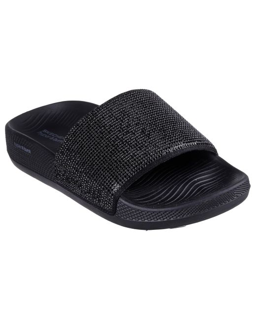 Skechers Black Single Band Slide Sandal
