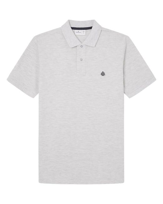 Reconsider Basic Overdye Pique Polo Shirt IN Regular FIT. Contrasting Embroidery Tree Logo Camisa Springfield de hombre de color White