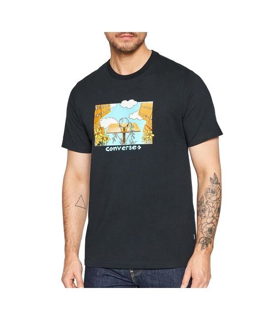 Mens black best sale converse t shirt