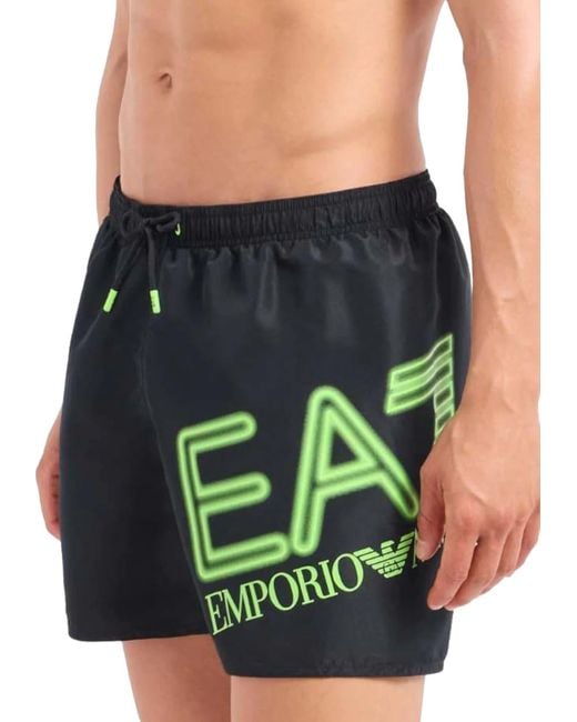 EA7 Asv Bade-boxershorts Mit Niedrigem Bund Und Maxi-logo in Black für Herren