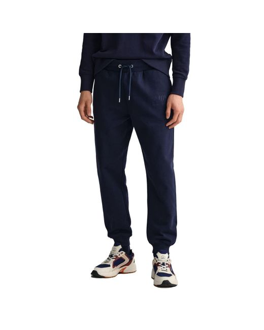 Gant Blue Reg Tonal Shield Sweat Pants Slacks for men