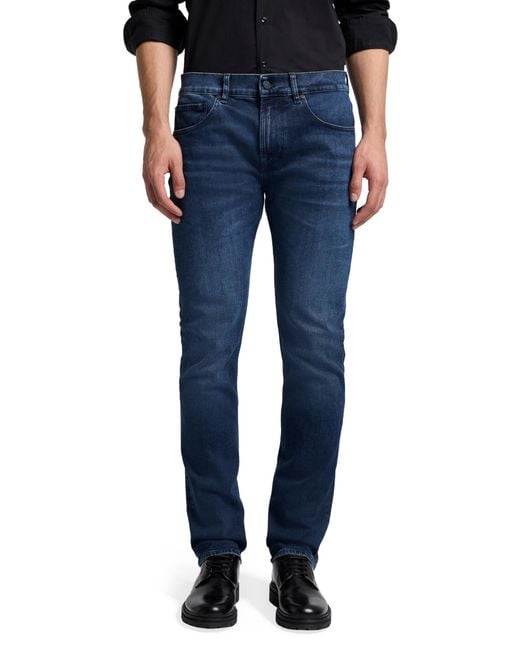 For All Mankind Men's Blue Luxe Performance Straight Leg Jeans