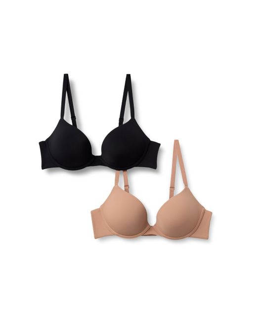 Soutien-Gorge Plongeant Push-Up Avec Doublure En Microfibre Amazon Essentials en coloris Black