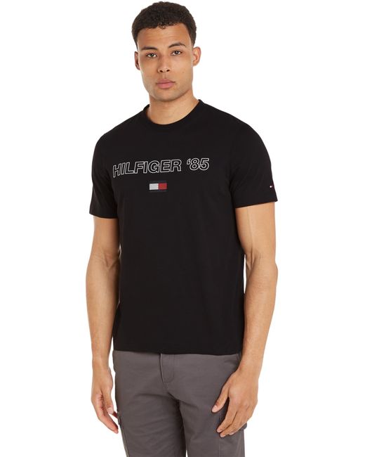 Hilfiger 85 Tee MW0MW34427 T-Shirts ches Courtes Tommy Hilfiger pour homme en coloris Black