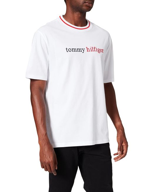 Tommy Hilfiger Cn Ss Tee Logo Schlafanzugoberteil in Weiß für Herren -  Sparen Sie 4% - Lyst