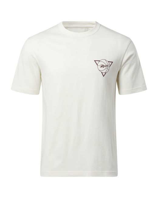 Reebok White Basketball Graphic Tee Shirt T for men