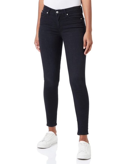 Jeans Caviglia Skinny a Vita Media Pantaloni di Calvin Klein in Blue