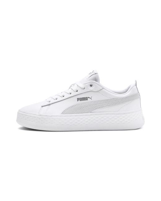 PUMA White Smash Platform L Sneaker