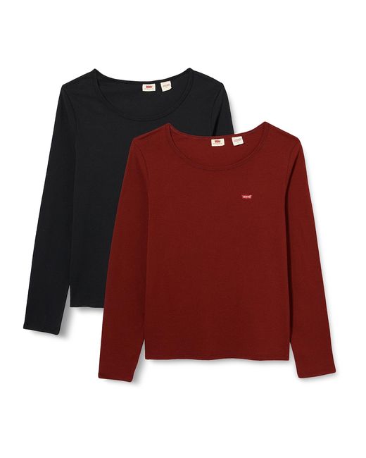 Long Sleeve 2-Pack Tee Maglietta Donna di Levi's in Red