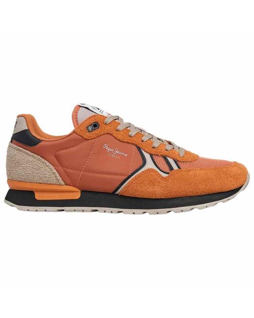 Pepe Jeans Brown Brit Fun M Flat Sneakers Men for men