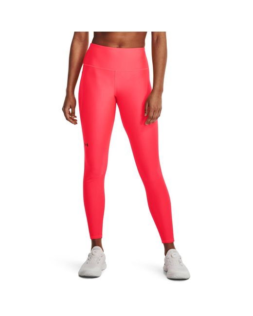 Under Armour Red S Heatgear Armour High Waisted Pocketed No-slip Leggings,