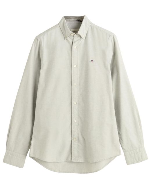 Gant White Slim Oxford Shirt for men