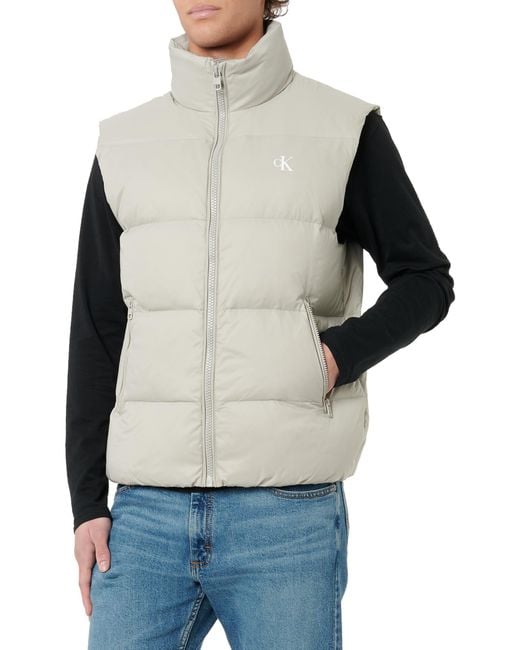 Calvin Klein Gray Jeans Essentials Down Vest J30j325901 for men