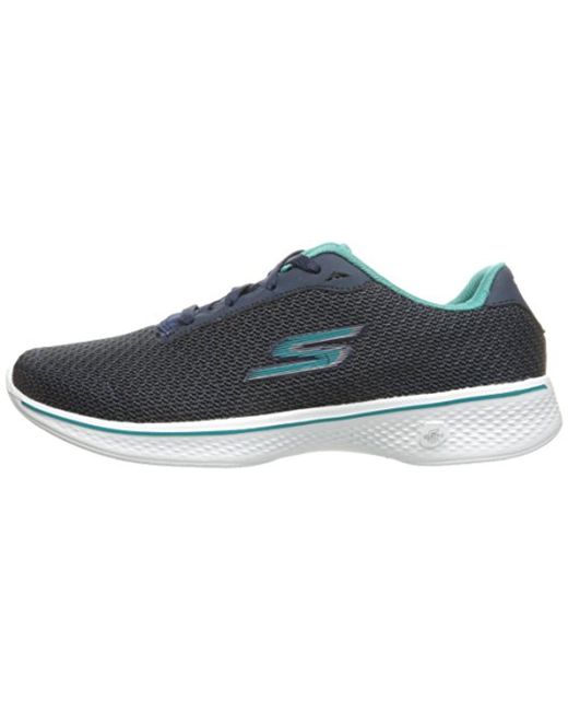Skechers Performance Go Walk 4 Lace Up Walking Shoe In Navy