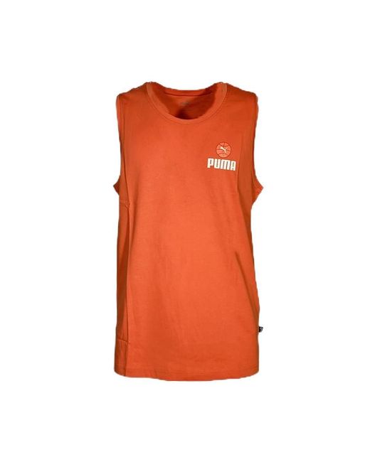 PUMA Mouwloos T-shirt Voor in het Orange voor heren