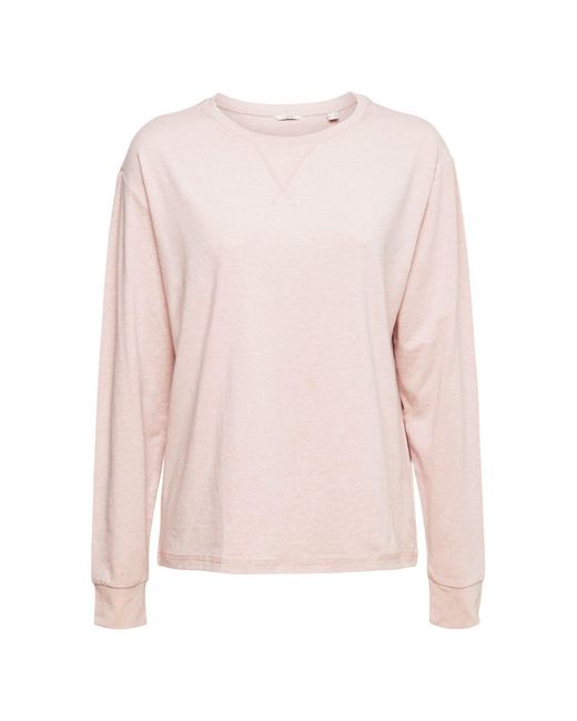 Esprit Pink Cosy Melange Sus Longsleeve Pajama Top