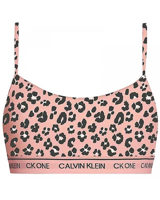Calvin Klein Pink Ck One Cotton Modal Blend String Bralette