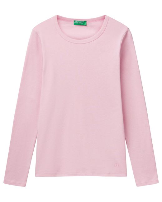 T-Shirt M/L 3GA2E16F9 di Benetton in Pink