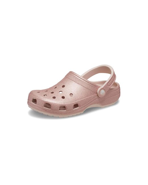 CROCSTM Pink Classic Glitter Clog Quartz Glitter Size 2 Uk / 3 Uk