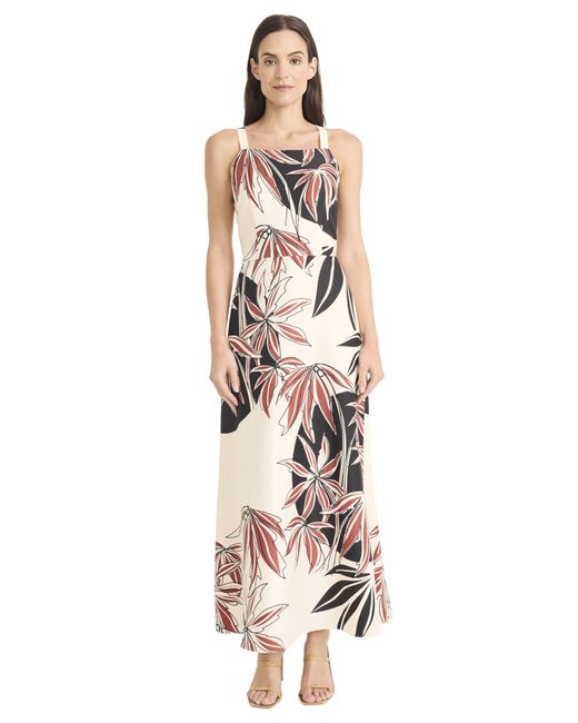 Maggy London White Sleeveless Square Neck Maxi Bridal Shower